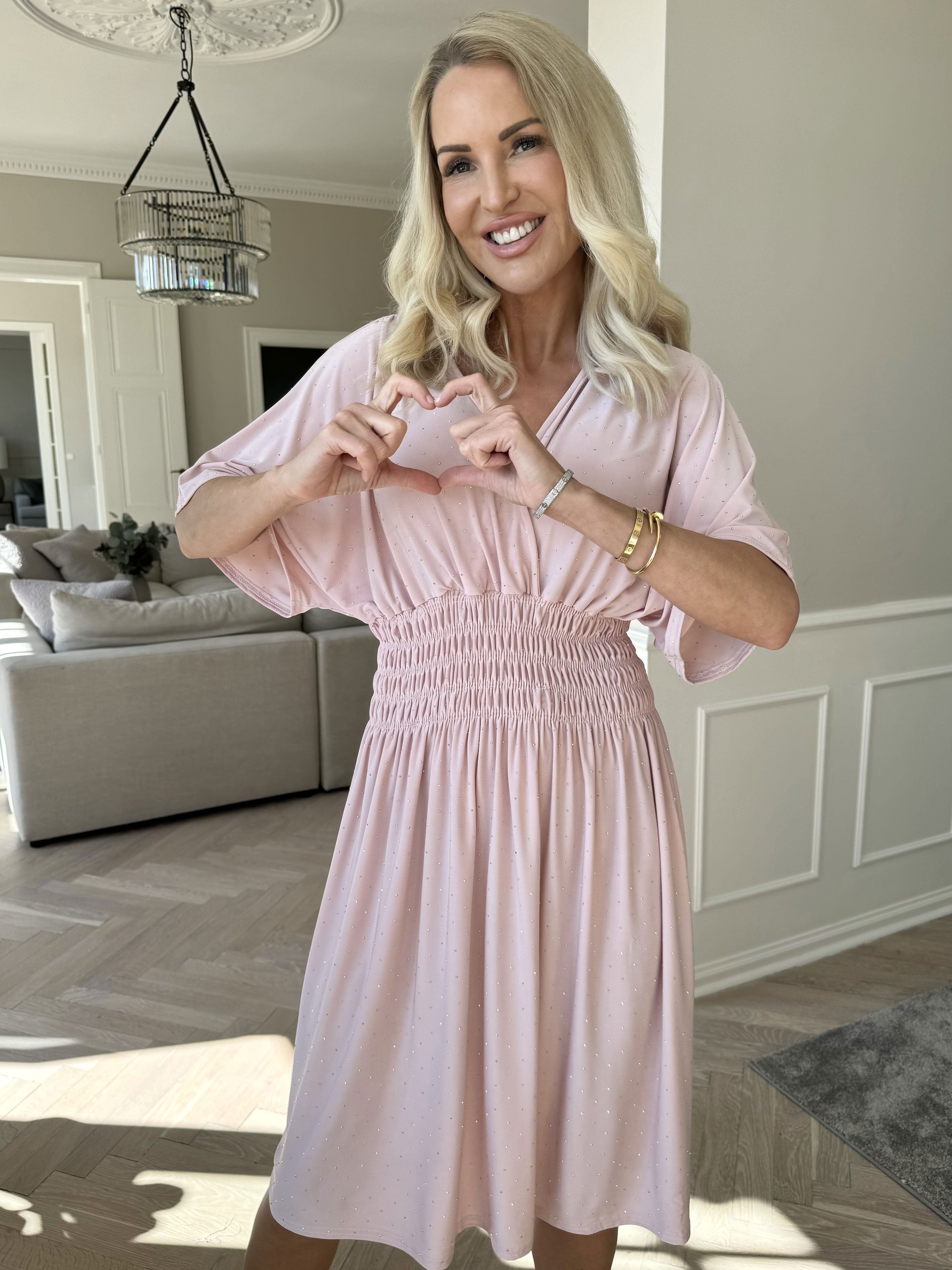 Pams Crystal Short - Kort elastisk klänning med strass